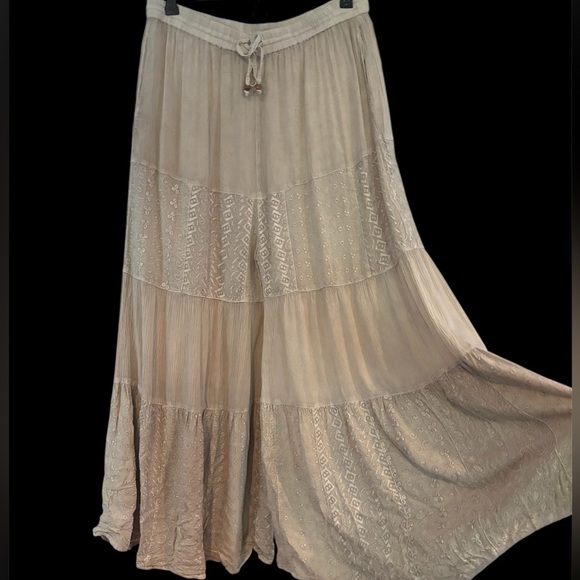 Young Threads Pants - Young Threads Tiered Embroidered Wide Leg Pants NWT